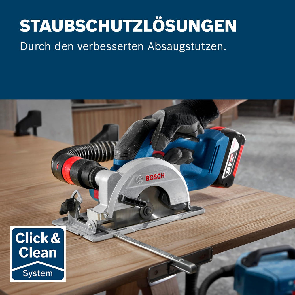 Bosch Professional 18V System Akku-Kreissäge GKS 18V-51 (Bürstenloser Motor, inkl. 1x Sägeblatt (140 mm)