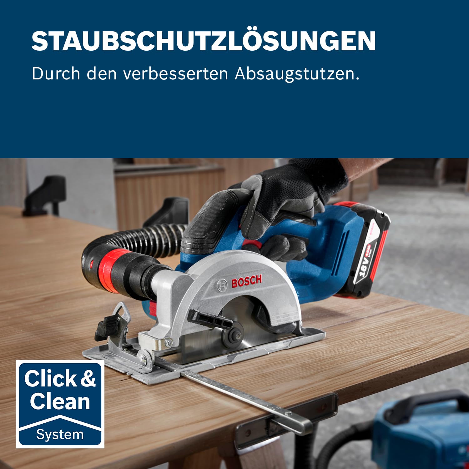 Bosch Professional 18V System Akku-Kreissäge GKS 18V-51 (Bürstenloser Motor, inkl. 1x Sägeblatt (140 mm)