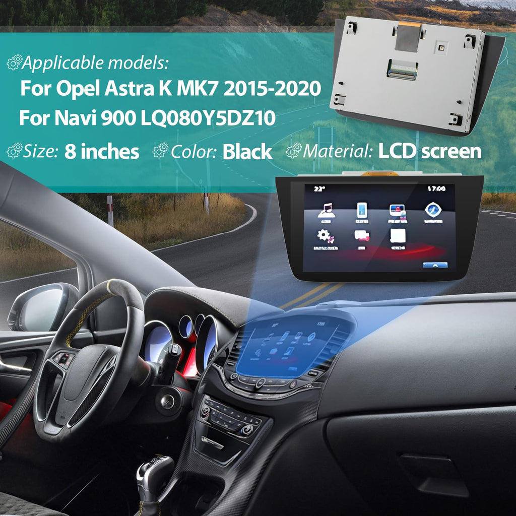 TGHongKy LCD Display Für Opel Astra K Mk7 2015-2020 Touchscreen Monitor Für Vauxhall Navi 900 Intellilink Schiffe Radio Display Für LQ080Y5DZ10 Media Bildschirmersatz LCD Bildschirm 8 Zoll XX