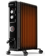 Pro Breeze 2500W Ölradiator mit 11 Heizrippen, Elektrischer Heizkörper, 24h Timer, Ölradiator energiesparend, 3 Heizstufen, Einstellbares Thermostat & Sicherheitsabschaltfunktion - schwarz