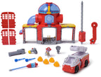 PAW PATROL – Fire Rescue Feuerwehr-Station mit Licht- und Soundeffekten, Wasserkanone, Rutschstange und Startrampe, ca. 38 cm, inkl. Marshall-Figur und Feuerwehrauto, für Kinder ab 3 Jahren