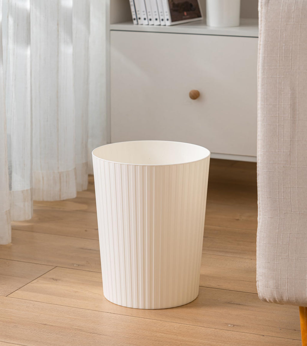 Cetomo 7.2L*3 Mülleimer, Abfalleimer, Müllbehälter, Papierkorb, Abfallbehälter, Plastikmülleimer für Papierabfall, Büro, Schlafzimmer, Kunststoff (PP), Weiß, 7.2L - 3er Pack