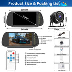Hikity Rückfahrkamera Set mit 7" LCD Monitor & AHD Rückfahrkamera mit Stabilem Signal, IP66 Wasserdicht, IR Nachtsich Auto Rückfahrkamera 4Pin 15M für LKW/Anhänger/Bus/Van(12-24 Volt)