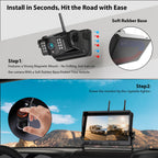 2 Magnetische Rückfahrkamera Kabellos, 10 Zoll 1080P FHD Monitor, 9600mAh Wiederaufladbare Akku, 1-Min Einrichtung, IP69K Wasserdicht Rückfahrkameras für Wohnmobile,Anhänger und LKWs