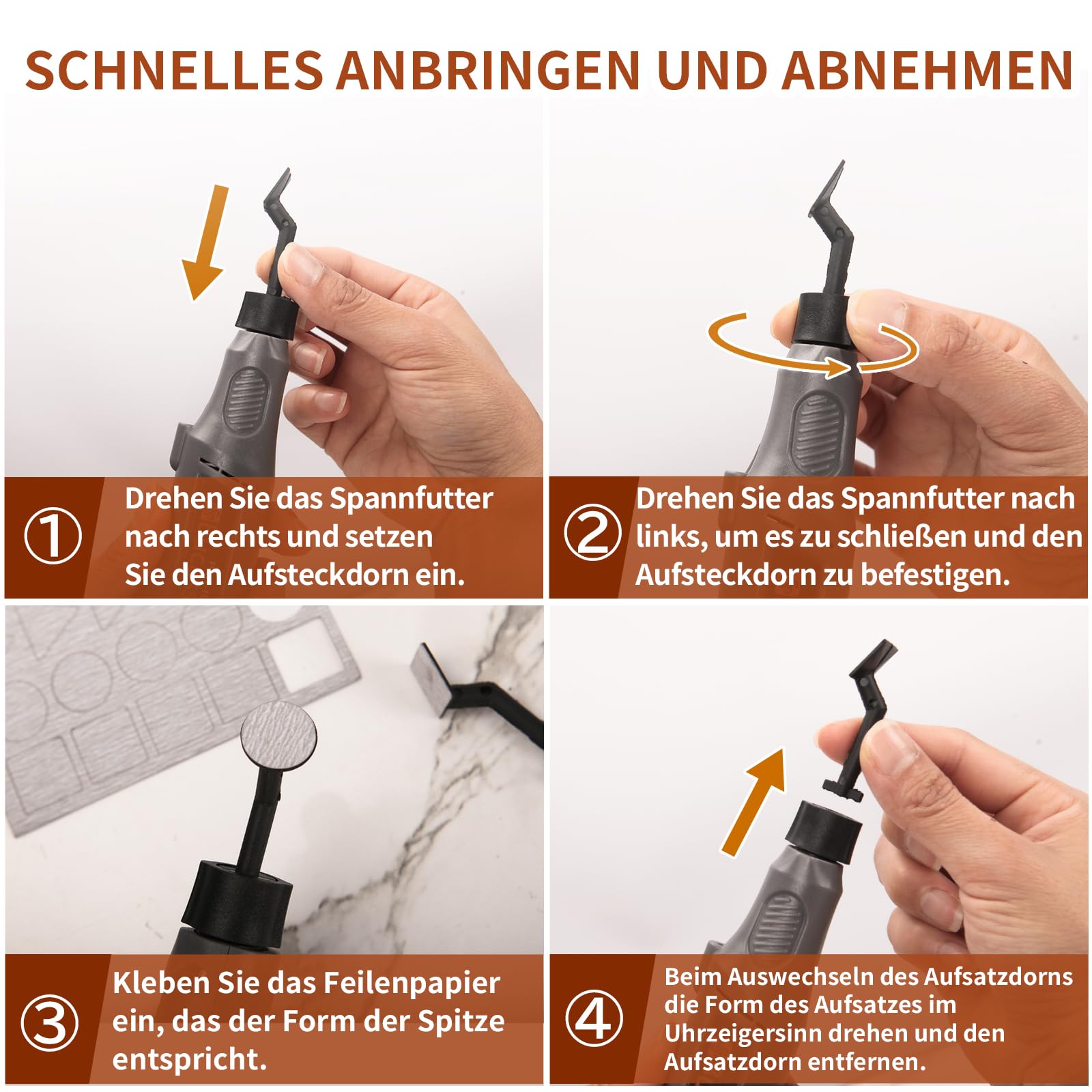 Bucasso Schnurloser Stiftschleifer, variable Geschwindigkeit, Mehrzweck-Elektrowerkzeug zum Schleifen, Polieren, Finishing, DIY-Handwerk (GRAU)