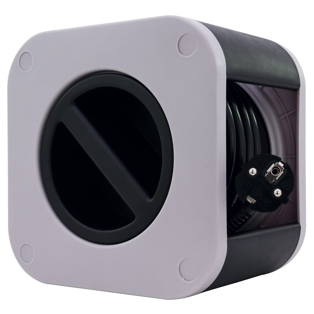 REV Kabeltrommel, Innenbereich, 4 Schutzkontaktsteckdosen, 10m, grau