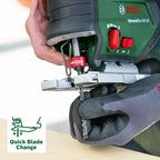 Bosch Akku-Stichsäge AdvancedSaw 18V-140 (Pendelhub, bürstenloser Motor, Schnitttiefe Holz,Stahl,Alu 140,10-20 mm, 3×Sägeblätter, 18-Volt-System, ohne Akku und Ladegerät, in SystemBox)– Amazon Edition