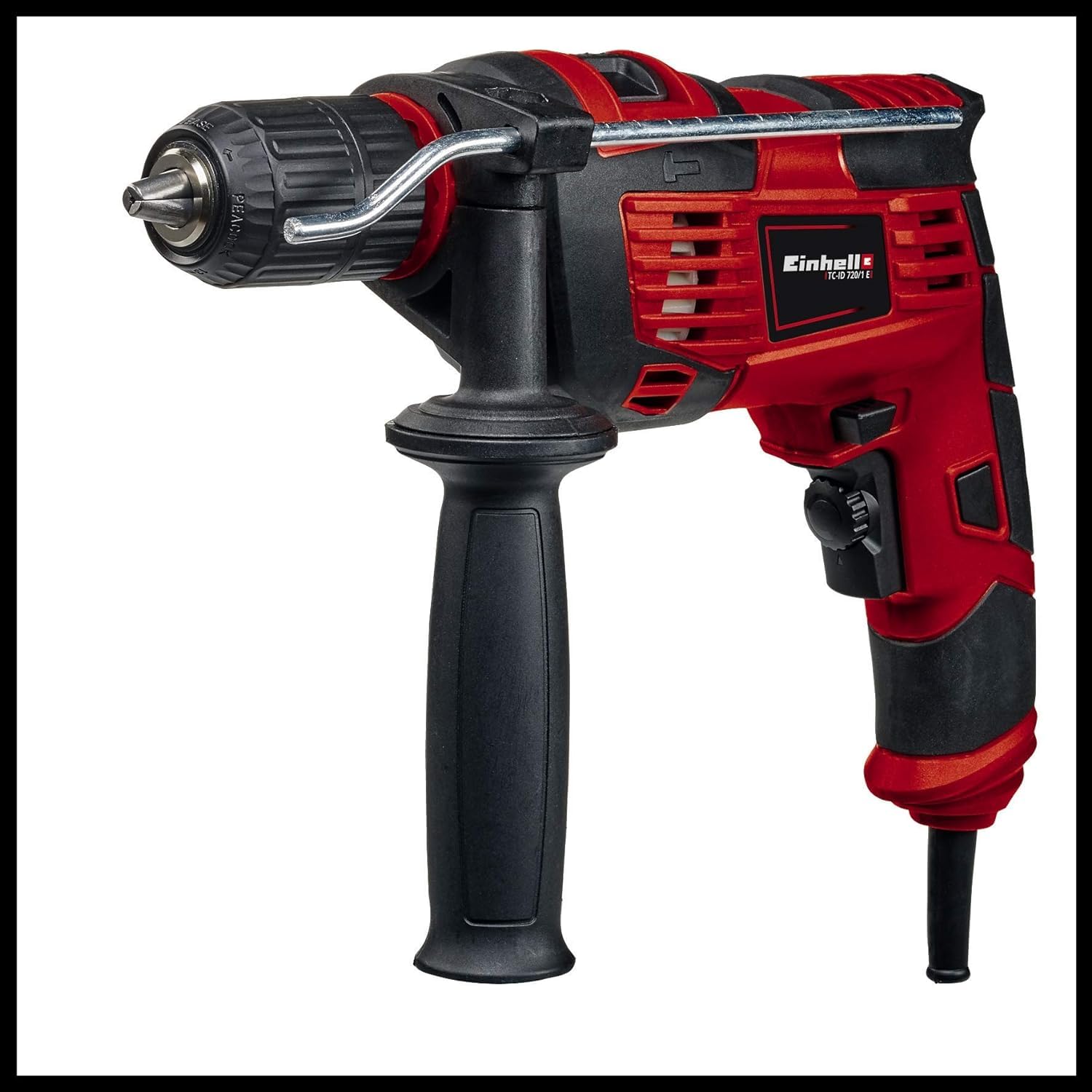 Einhell Schlagbohrmaschinen-Set TC-ID 720/1 E Kit (Bohren/Schlagbohren, 13 Mm-Schnellspannbohrfutter, Drehzahl-Elektronik, Inkl. 5-tlg. Bohrer-Set Für Beton + E-Box Basic)