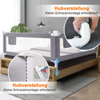 Eyeleaf Rausfallschutz für Kinder - Bettgitter grau 2M Neues Muster Rausfallschutz Bett Gitter Rausfallschutz Schutzgitter für Kinderbetten bettgitter rausfallschutz-Deutscher Aufbauanleitung