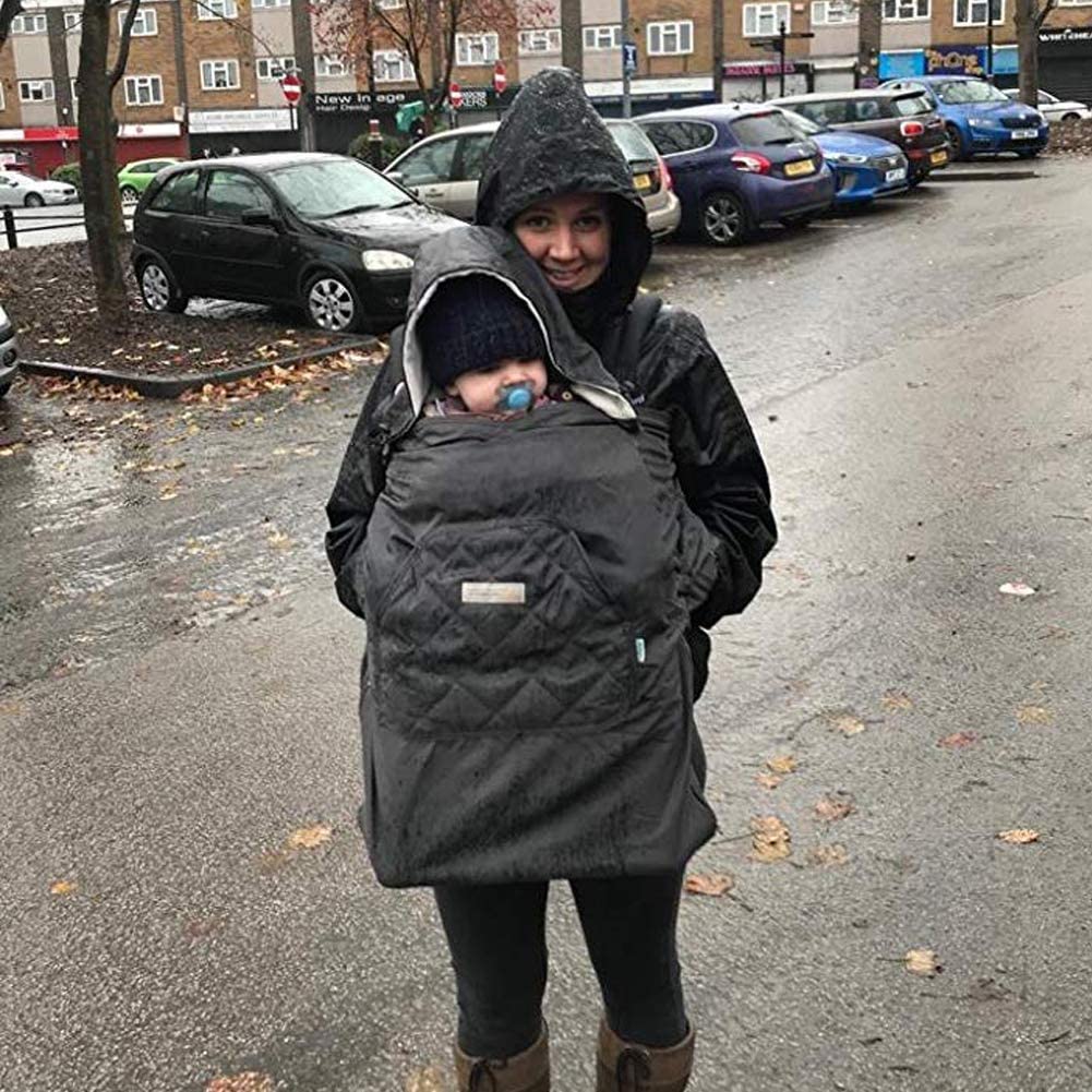 Bebear Winterbezug für Babytrage Warm Universal Hoodie Babytragebezug für alle Jahreszeiten(Grau)