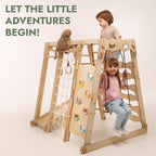 Goodevas Verbessert 9-in-1 Klettergerüst Indoor für Kinder, Montessori Klettergerüst mit Rutsche, Schaukel, Kletterwand, Kletterdreieck, Kunst hinzufügen – Spielplatz für Kinderzimmer