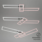 BRILONER - LED Deckenlampe mit Fernbedienung, dimmbar, einstellbar von warmweiß bis neutralweiß, LED Lampe, Deckenleuchte, Wohnzimmerlampe, Schlafzimmerlampe, Küchenlampe, 110x35x10 cm, Chrom-Alu