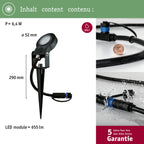 Paulmann 93934 Plug & Shine Spotlight Sting IP67 3000K 6W 24V Ausstrahlwinkel 100° 93934 LED Aussenbeleuchtung Erdspieß Gartenbeleuchtung