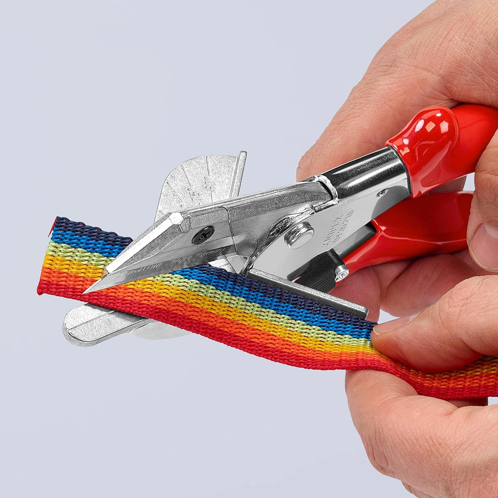 KNIPEX Gehrungsschere für Kunststoff- und Gummiprofile verchromt mit Kunststoff-Hüllen 215 mm, 94 35 215