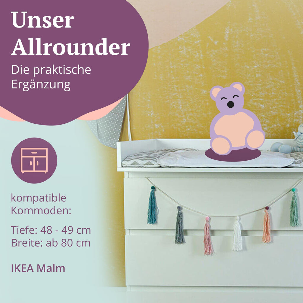 Puckdaddy® Espen | Wickelaufsatz passend für IKEA Malm Kommode u.Ä. | 80x78x10 cm | Wickelauflage aus weißem MDF-Holz | Premium Wickeltischaufsatz inkl. Montagematerial zur Wandmontage