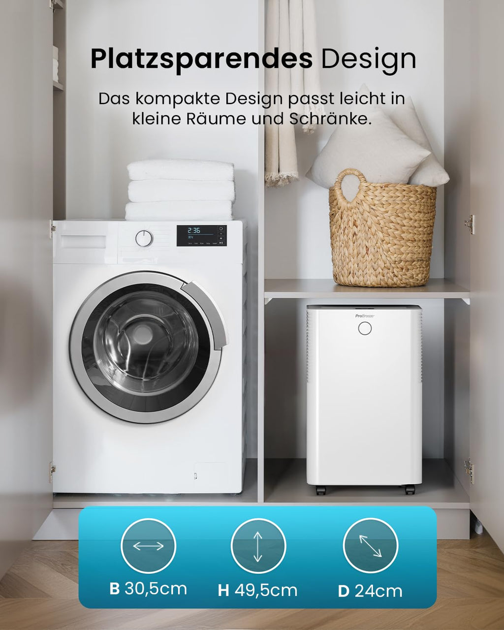 Pro Breeze OmniDry Luftentfeuchter mit App & WLAN, 20L in 24h Entfeuchtungsleistung - Luftentfeuchter elektrisch mit Wäschemodus, Feuchtigkeitssensor, Timer - Gegen Schimmel - Entfeuchter Dehumidifier