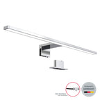 B.K.Licht - Spiegelleuchte Bad mit 2 in 1 Montage, neutralweiße Lichtfarbe, klemmbar, Badezimmerlampe, Schrankbeleuchtung, Spiegellampe, Lampe Badezimmer, Spiegelbeleuchtung, 60x10,3x3,6 cm, Chrom