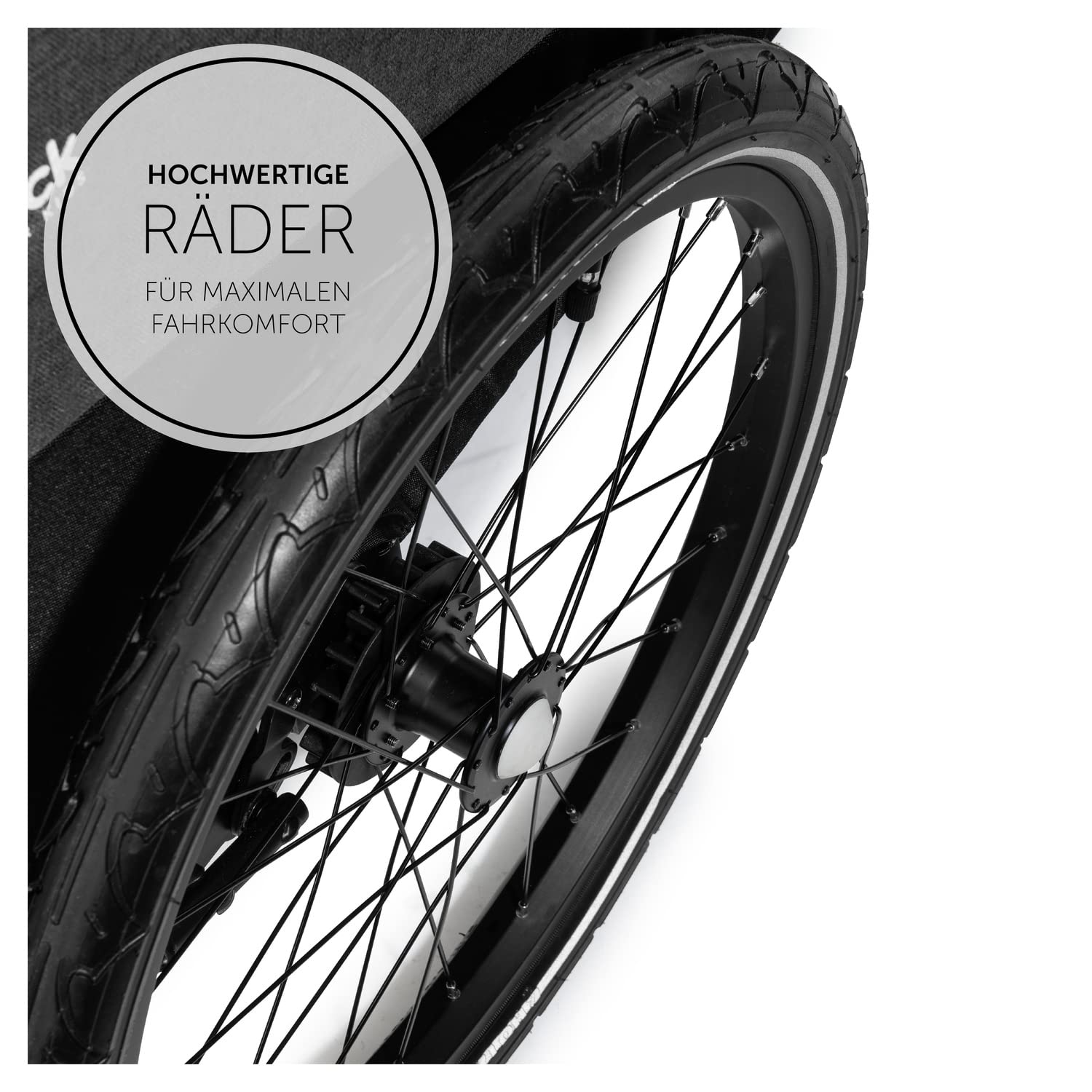 hauck 2in1 Fahrradanhänger & Buggy für 2 Kinder ab 6 Monaten bis 120 cm oder 22 kg Dryk Duo inkl. Deichsel, Kupplung, Buggyrad, Wimpel & Rücklicht, Zusammenklappbar, XL Kofferraum (Melange Grey)