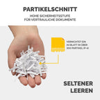 Fellowes Aktenvernichter 11 Blatt (P4), Papierschredder mit Partikelschnitt für Homeoffice und Büro, Powershred LX70, Schredder mit 18L Papierkorb und Sicherheitssperre, 4x40mm Cross-Cut Datenschutz