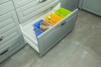 BranQ - Home essential Universelles Set mit 3 Körben zur Abfalltrennung mit praktischem Griff aus hochwertigem BPA-Material, Gelb/Grün/Blau, 17,5x26x29 cm (LxBxH), 5901098049603