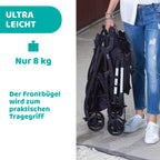 Chicco OHlalà Twin Geschwisterwagen von Geburt bis 15 kg, Kinderwagen für Zwillinge und Geschwister, Verstellbarer Faltbarer Zwillingsbuggy, Regenschutz und Ausziehbares Verdeck