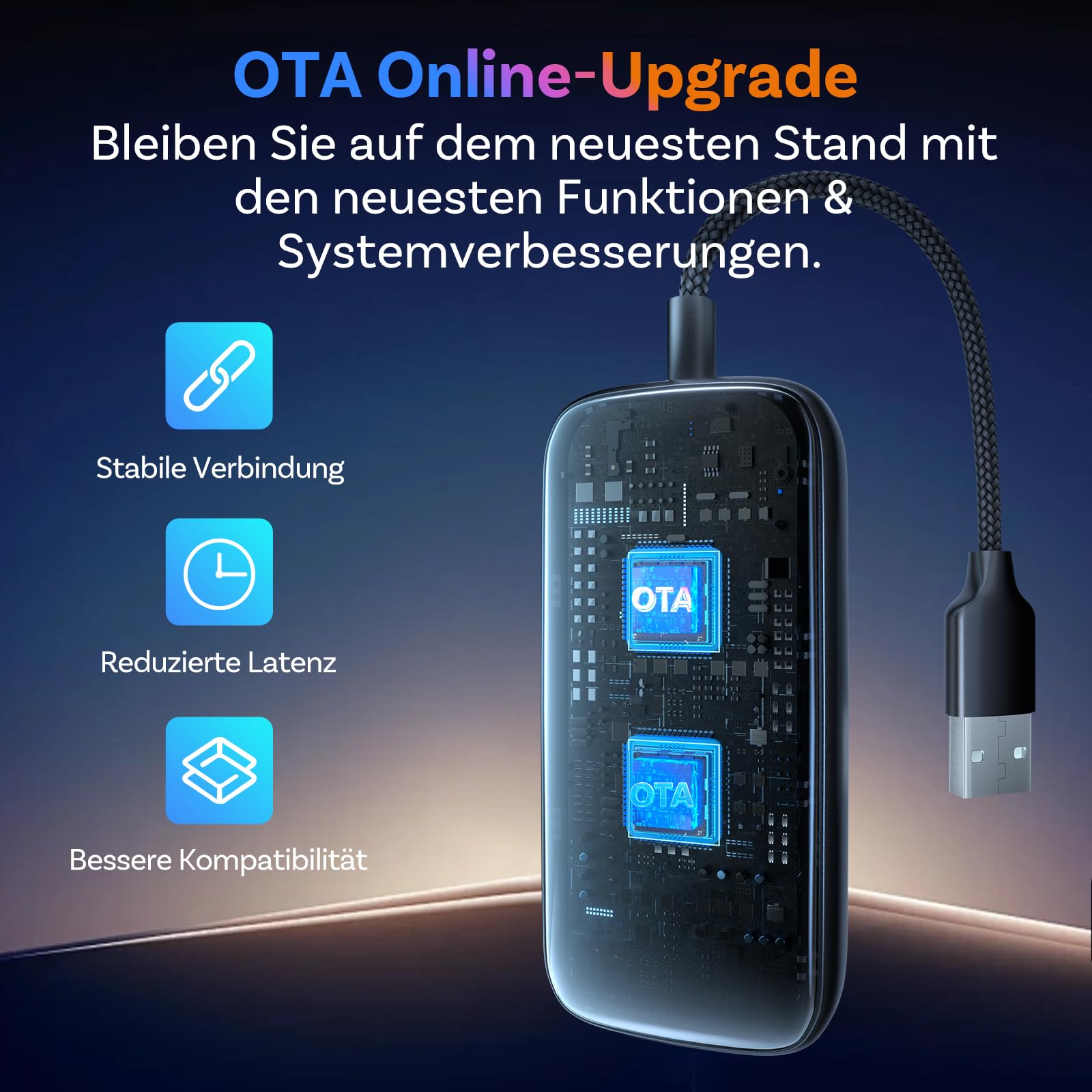 OTTOCAST Play2video Ultra 2026 Upgrade, kabelloser CarPlay & Android Auto Adapter mit YouTube/Netflix/Prime Video, Plug & Play, 4 GB + 32 GB AI Box für Fahrzeuge mit kabelgebundenem CarPlay ab 2016