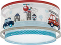 Dalber Deckenlampe kinderzimmer, Deckenleuchte für Kinder Polizei Autos Police, 60616N, E27