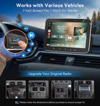 PORMIDO Autoradio mit Bildschirm DAB+, 7 Zoll 1 Din Android 13 Apple CarPlay Android Auto Touch Screen Display, Wireless Car Play Radio mit Bluetooth WiFi Navi MirrorLink FM RDS GPS SWC USB EQ
