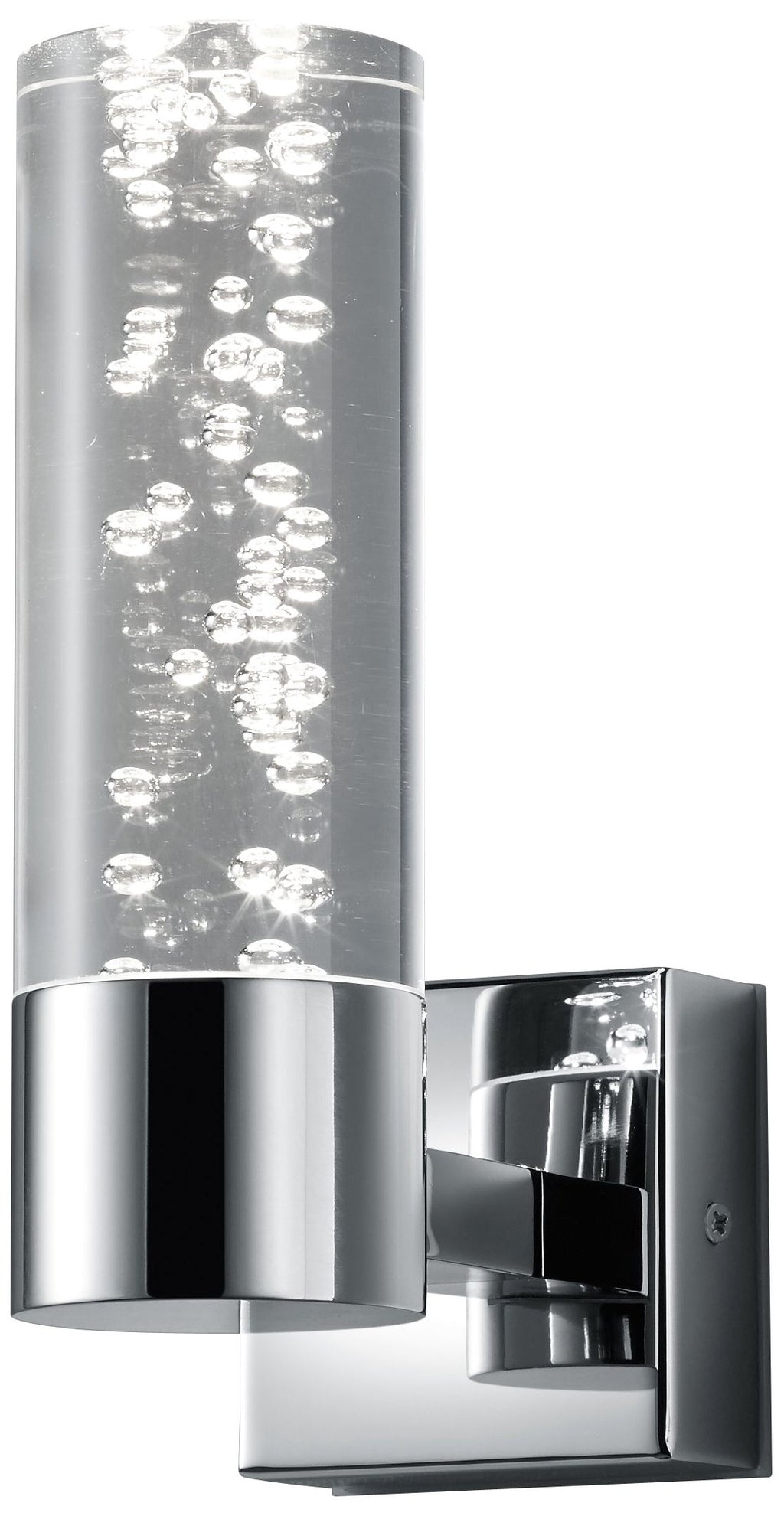 Trio Leuchten LED Bad Wandleuchte Bolsa 282410106, Chrom, Acryl klar mit Bubbles, 3.2 Watt