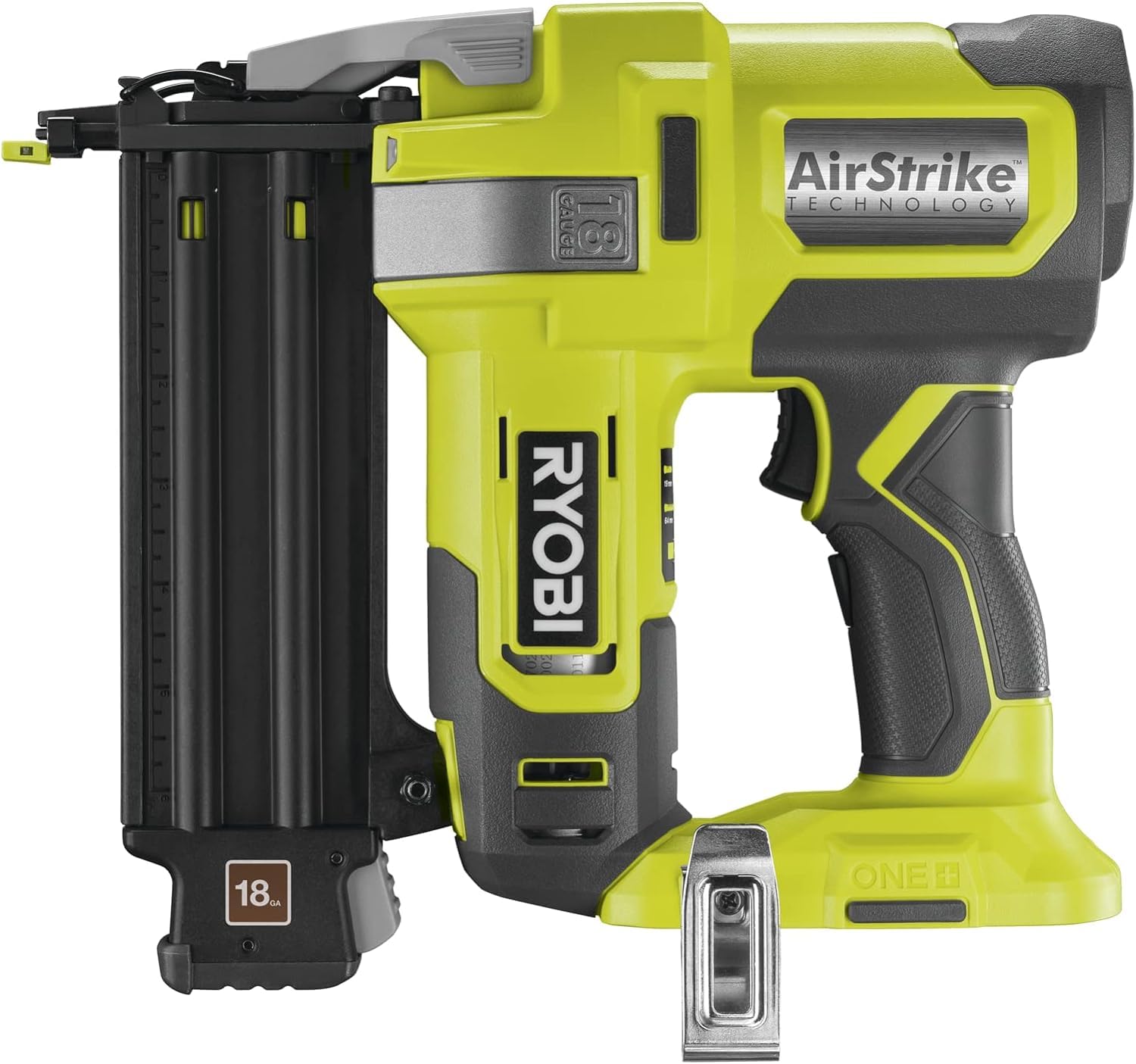 RYOBI 18 V ONE+ Akku-Nagler R18GN18-0, Nagelstärke 1,2 Mm, Magazinkapazität 105 St., werkzeuglose Tiefeneinstellung, ohne Akku & Ladegerät