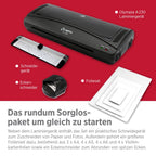 Olympia A 230 Laminierset 4-in-1 | Heiß- und Kaltlaminierung | Laminiergerät mit Eckenrunder, Papierschneider & Laminierfolien | Blasenfreies Laminieren | Überhitzungsschutz | Laminiergerät A4