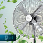 Cecotec Standventilator EnergySilence 620 Retrostyle. 50 W, Chrom-Finish, 16 Zoll Durchmesser mit 4 Flügeln, 3 Geschwindigkeiten, Oszillation, höhenverstellbar, maximale Sicherheit