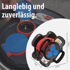 Brennenstuhl Gummi-Kabelhaspel X-Gum IP44 / Kabeltrommel für die Baustelle aus Gummi (10m, ständiger Einsatz im Außenbereich, Spezial-Gummimischung, Made in Germany)