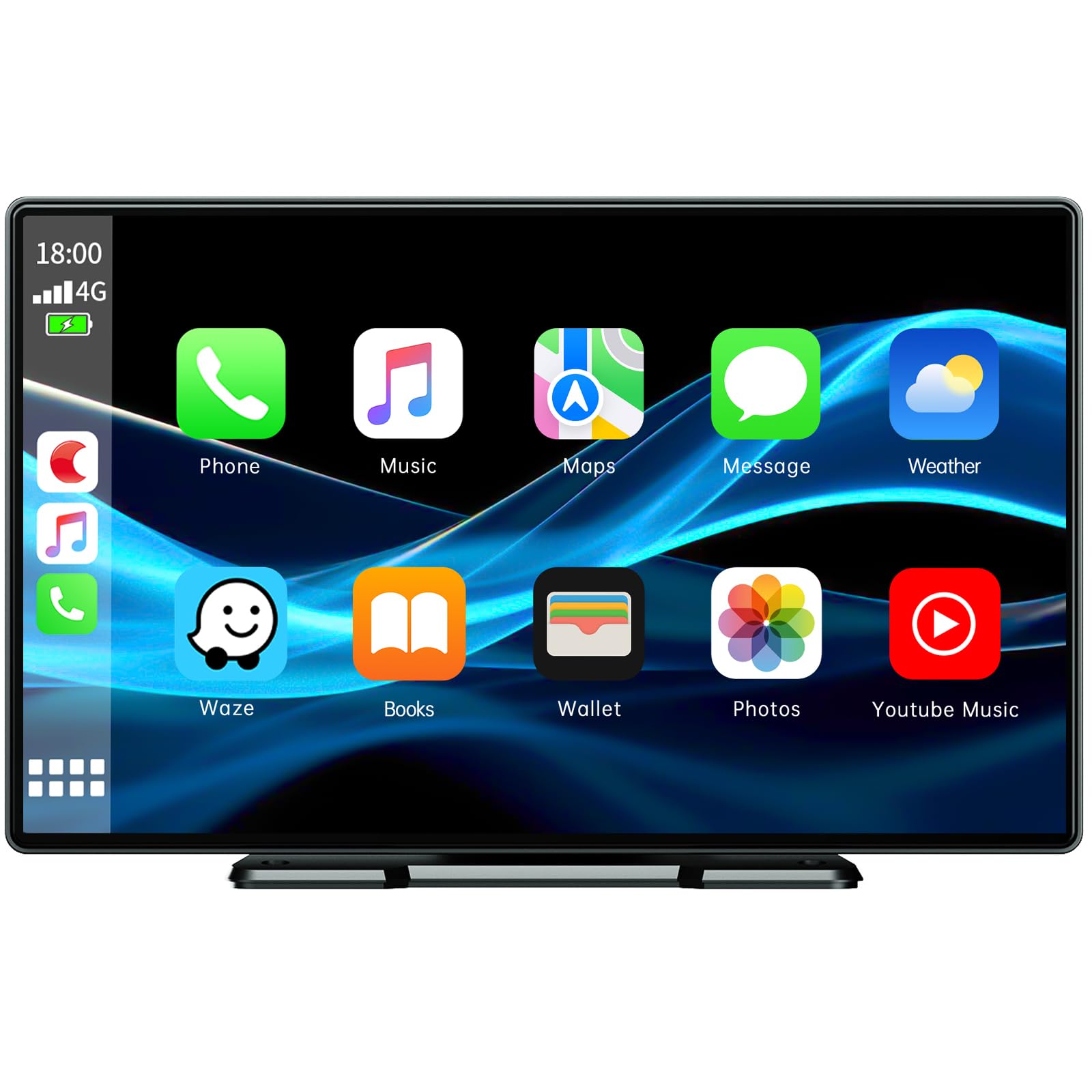 Volam Autoradio mit Wireless A-pple Carplay & Android Auto,9 Zoll IPS Touchscreen Tragbares Carplay Bildschirm mit Bluetooth 5.0,Digital Receiver mit Siri/Goog-le/Mirror Link/G-oogle/Siri/FM/AUX