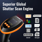 Tera Barcode-Scanner Kabellos Ladestation: 1D 2D QR mit digitalem Einstellungsbildschirm & Tastenfeld Schnellscan Bluetooth 2.4G & USB-Kabel deutsche Anleitung HW0009
