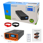 DATOUBOSS 2000W/4000W Spannungswandler 24v auf 230v Reiner Sinus Wechselrichter Power Inverter mit EU Steckdosen, USB/Type-C und LCD Anzeige, Umwandler Stromwandler für LKW Camping Haushaltsgeräten