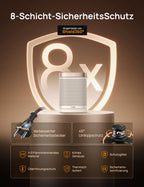 Dreo Heizlüfter Energiesparend Klein, 1500W Heizung Elektrisch mit Thermostat, 70° Oszillierend Elektroheizung, PTC Keramik Heizlüfter Leise, ECO-Modus, 12-Std-Timer, Überhitzungs- & Kippschutz, Weiß