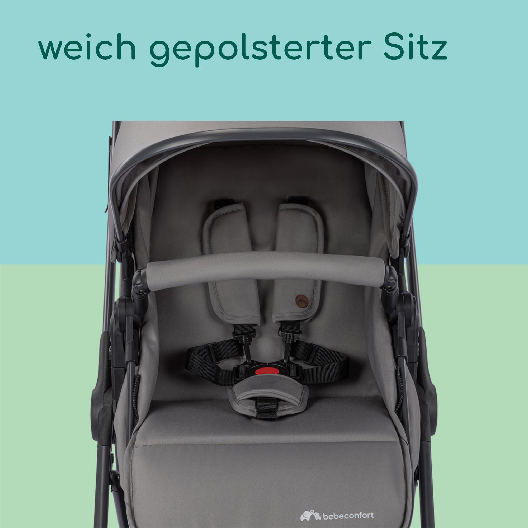 Bebeconfort Breeze Trio, Baby Kinderwagen 3 in 1 mit Kindersitz, 0-22 kg (0-4 Jahre), Reversibler & Leichter Kinderwagen Set, i-Size Kindersitz, Kompakter Faltmechanismus, Mineral Grey