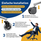 COSYLAND Bürostuhl Rollen 5er Set, 11mm x 22 mm Rollen für Bürostühle, Strapazierfähige Bürostuhl Rollen Parkett, Sehr leise Schreibtischstuhl rollen, Passend für 99% aller Bürostühle