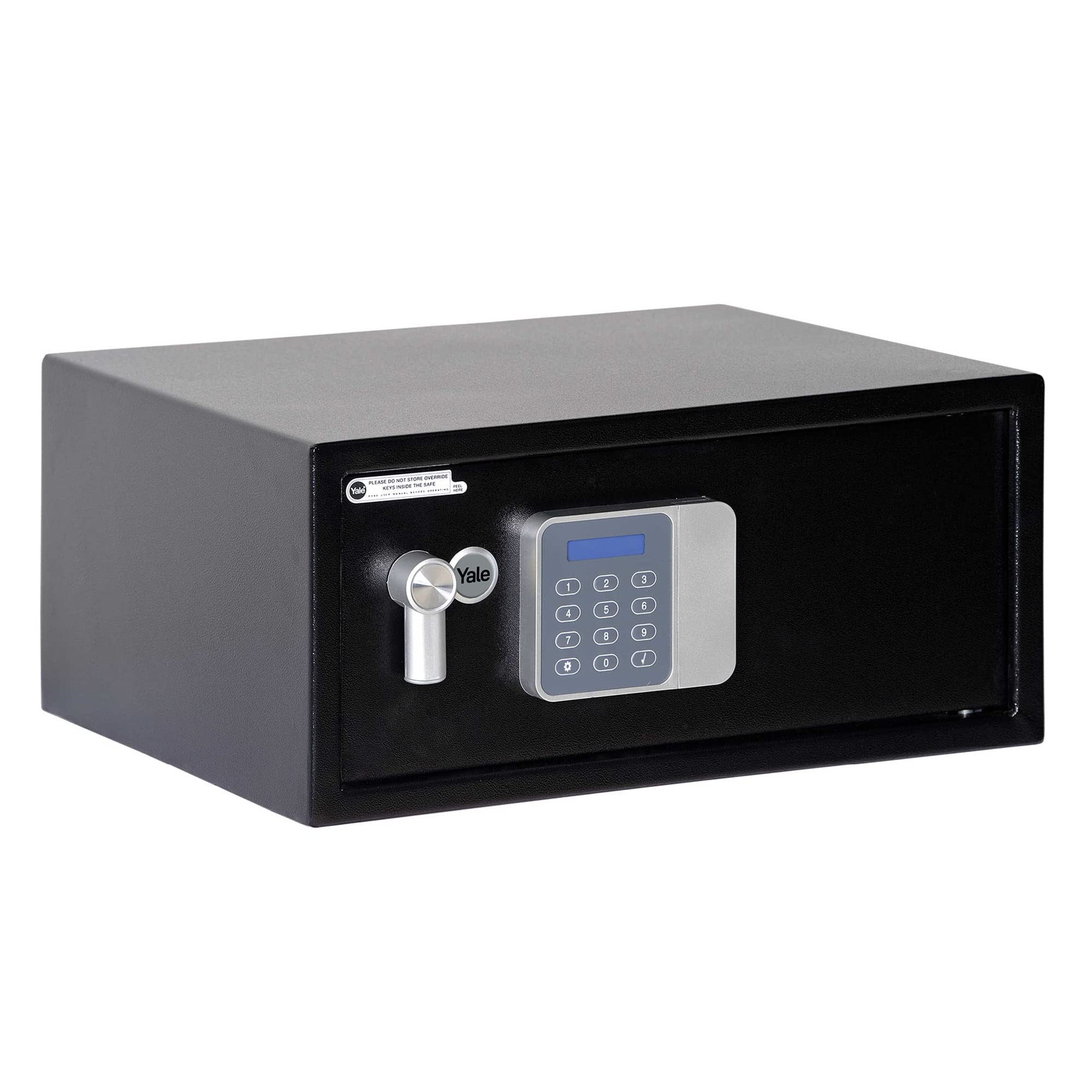 Yale Elektronischer Gäste-Tresor Laptop YLG/200/DB2 Schwarz – 24 L – PIN Code 3–6 Stellen – LCD Display – Auto Sperre – Teppichboden – Befestigung an Wand oder Boden – 200×430×350 mm
