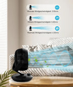 WOWDSGN Ventilator Leise, Tischventilator 24dB, Leistungsstarker 3D Turbo-Luftzirkulator - 100° & 80° Oszillation - 3 Geschwindigkeitsstufen für Schlafzimmer Wohnzimmer Büro Küchen - Schwarz