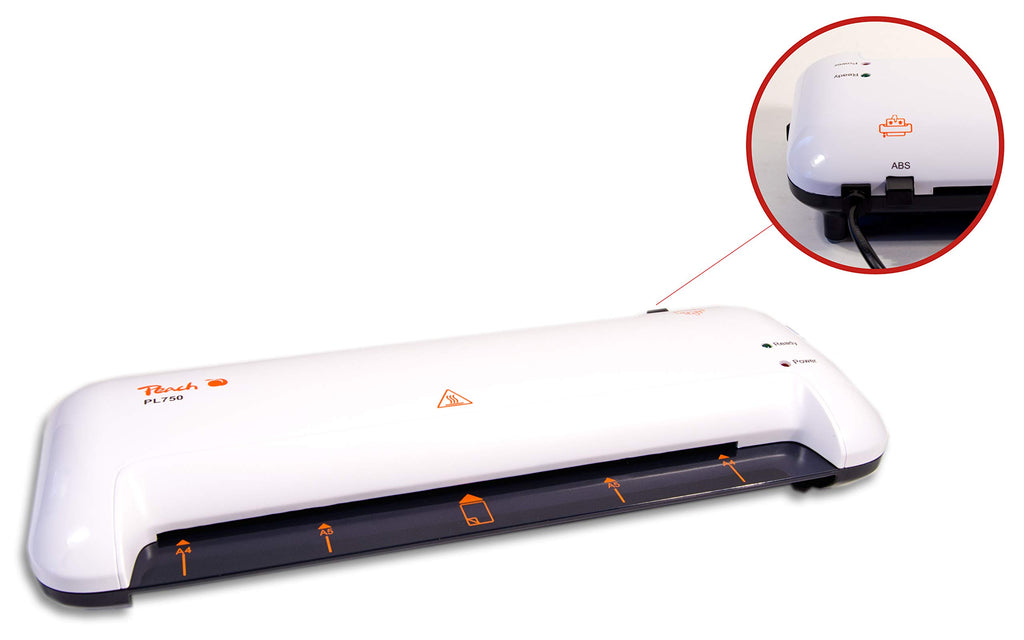 Peach Laminiergerät A4 - doppelt so schnell startklar als andere - laminiert mehr als 1,5 Seiten A4 pro Minute - geeignet für alle handelsüblichen Folien - PL750A