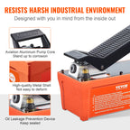 VEVOR 1,6L Lufthydraulische Pumpe 700bar Hydraulikpumpe 0,8L/min (ohne Last) 0,16L/min (Belastung) Hydraulische Fußpumpe mit 2m Schlauch Luft Fußpumpe Fußbestätig inkl. Lufteinlass-Adapter PTFE-Band