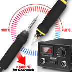 100W 165 teilig Brandmalstation, Brandmalerei und Lötkolben Satz, 5X Lötspitzen & 2X Stift, Holzbrenner Brennkolben Brandmalgeräte, Lötstation Lötset für Holz, Leder und Kork, Temperatur max. 750°C