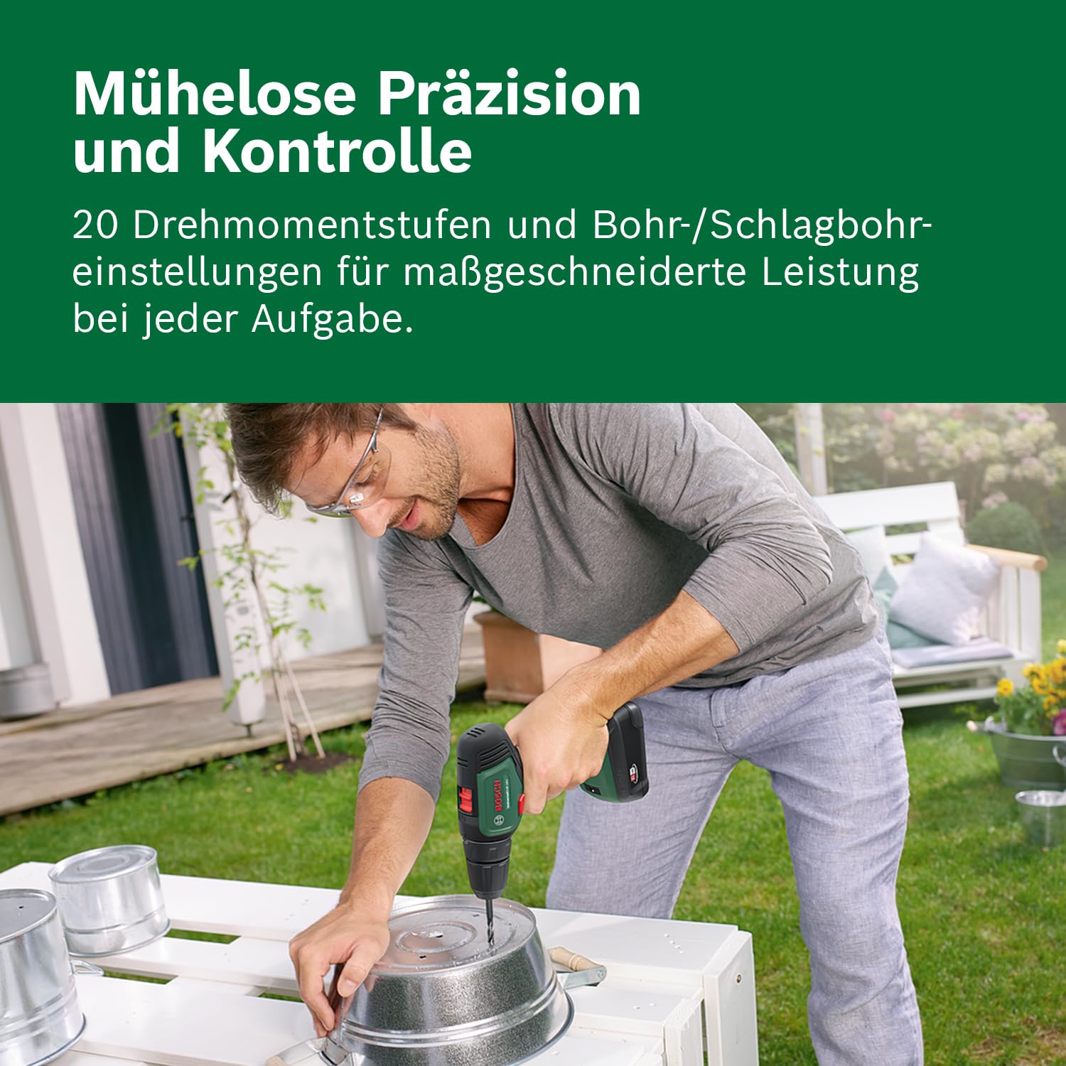 Bosch Akkuschrauber UniversalDrill 18V (2 Akkus, 18 Volt System, im Koffer)