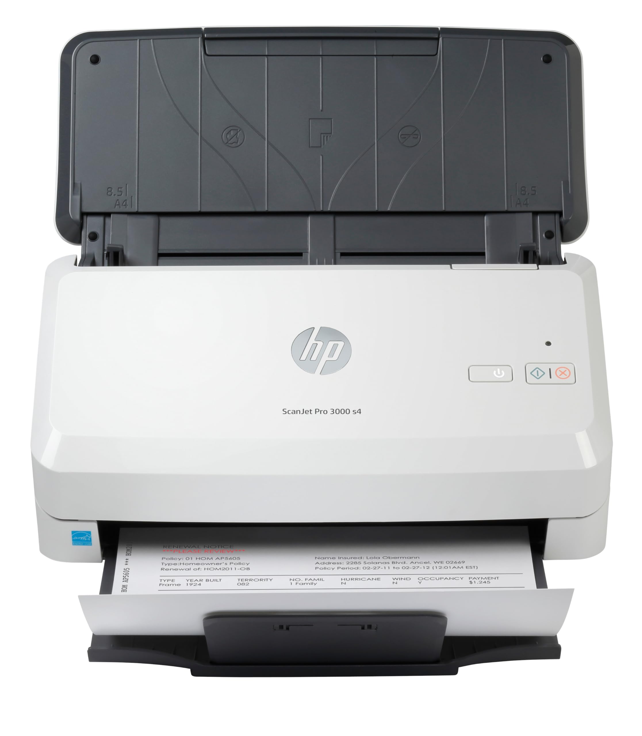 HP ScanJet Pro 3000 s4, Scanner, Einzelblattzufuhr, 50-Blatt ADF, USB 3.0, bis zu 4.000 Seiten täglich, Schnelleinstellungen