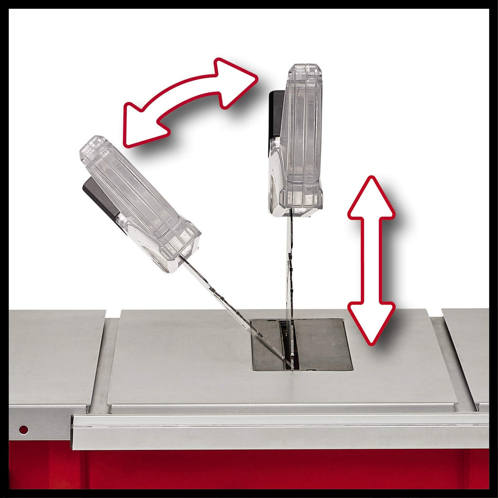 Einhell Tischkreissäge TC-TS 254 U (2.200 W, 80 mm Schnitthöhe, Ø 254 mm Sägeblatt, Winkelanschlag, Parallelanschlag, Auflagenvergrößerung, Staubabsauganschluss)
