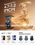 2025 Upgraded Handyhalterung Fahrrad Lenker, Universal Handyhalterung Motorrad [Doppelt Vibrationsgedämpft ] -360°drehbar Handyhalter für iPhone 17 16 15 Pro/Samsung S24 Ultra(4,7-7,2''Smartphone )