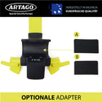 ARTAGO 870 Hochwertige Lenkradkralle 2in1 Ohne/Mit Alarm 120dB+LED, Sicherer und Abschreckender Lenkradsperre um die Lenkradspeiche, Fortschrittlichste Lenkradschloss zur Auto-Diebstahlsicherung