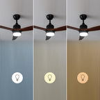 Cecotec Deckenventilator mit Licht EnergySilence Aero 5275 DarkWood, 40W, 52" DC Motor, Fernbedienung, LED-Licht, Timer, Winter-Sommer-Modus, Höhenverstellbar, Effizient, Vielseitig